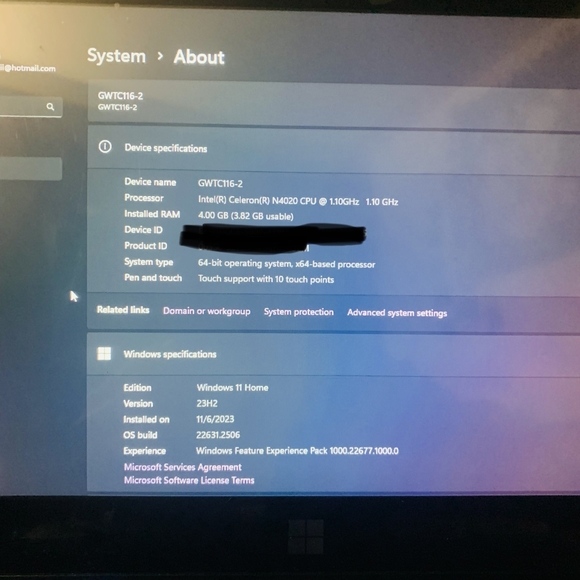 Gateway 2in1 laptop 11.6 in screen touch screen 4gb ram windows 11 - Picture 2 of 2